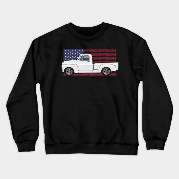 White Truck USA Flag Crewneck Sweatshirt by JRCustoms44